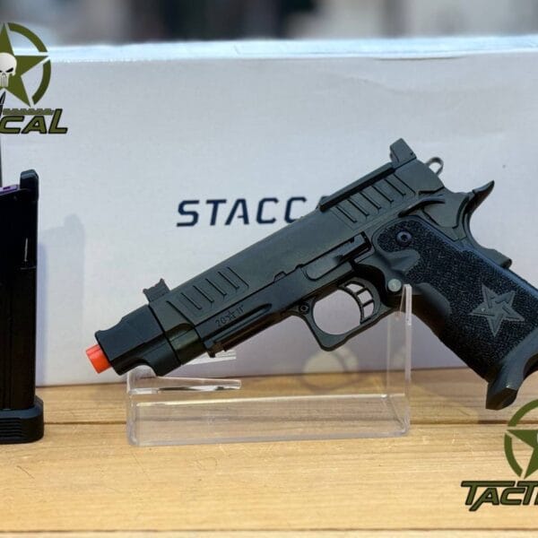 Pistola de Airsoft T8 con retroceso de gas C2 COMP SOC 2011, con licencia 6mmProShop Staccato y compensador de boca