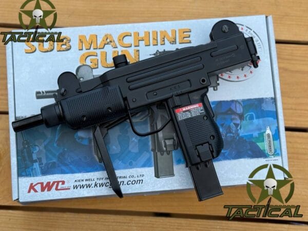 Pistola de aire comprimido KWC Mini Uzi de 4,5 mm totalmente automática, totalmente metálica y alimentada por CO2