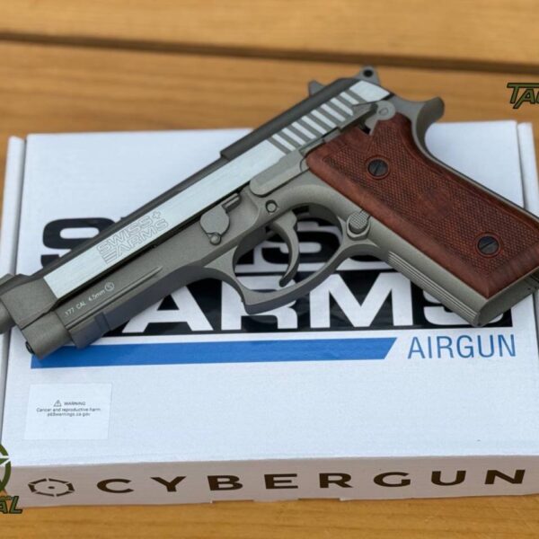 Pistola de aire comprimido Swiss Arms PT92 de CO2, totalmente metálica, de 4,5 mm