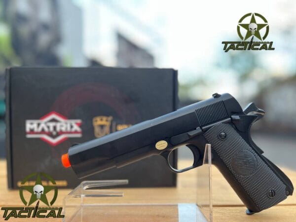 Pistola de airsoft Matrix x Golden Eagle Full Metal M1911A1 con retroceso de gas