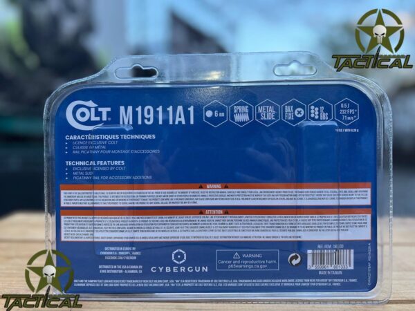 Pistola de airsoft Cybergun Colt M1911A1 de tamaño completo con resorte y cargador
