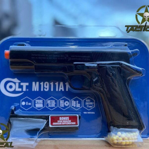 Pistola de airsoft Cybergun Colt M1911A1 de tamaño completo con resorte y cargador
