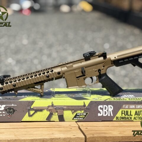 Rifle de aire comprimido Crosman DPMS SBR totalmente automático con retroceso de CO2, calibre .177 (color: Tierra oscura mate)