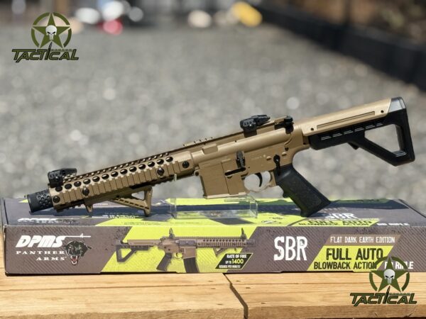 Rifle de aire comprimido Crosman DPMS SBR totalmente automático con retroceso de CO2, calibre .177 (color: Tierra oscura mate)