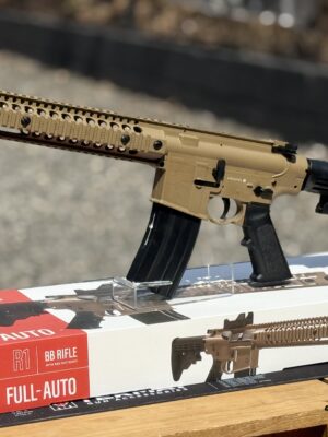 Rifle de aire comprimido Crosman R1 totalmente automático con retroceso de CO2, calibre .177 y mira de punto rojo