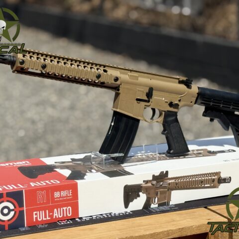 Rifle de aire comprimido Crosman R1 totalmente automático con retroceso de CO2, calibre .177 y mira de punto rojo