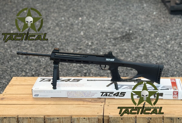 Rifle de francotirador de aire comprimido ASG TAC 4.5 de 4,5 mm con bípode y propulsado por CO2